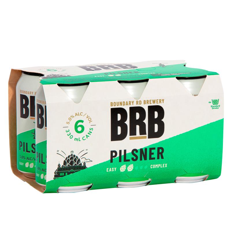 Boundary Road Brewery Pilsner Cans 6x330ml