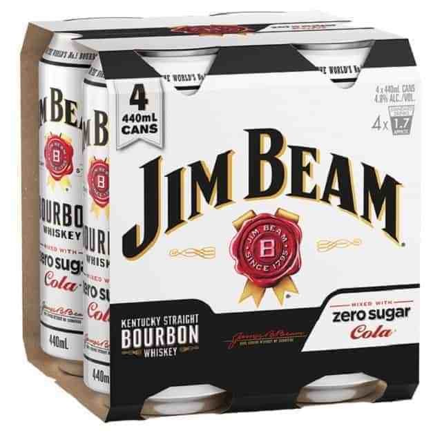 Jim Beam Zero 4pk 440ml Cans