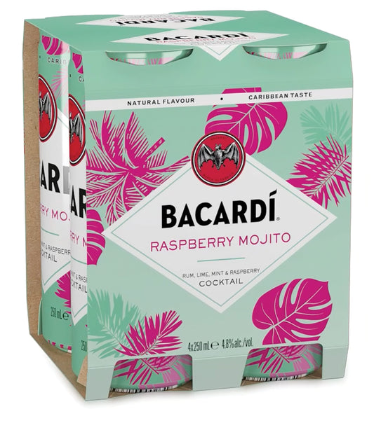 Bacardi Cocktails Raspberry Mojito 4pk Cans