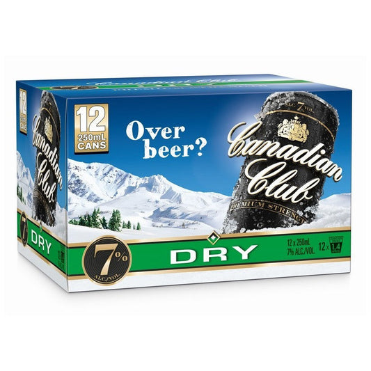 Canadian Club Premium Dry 7% 12 Pk 250ml Cans