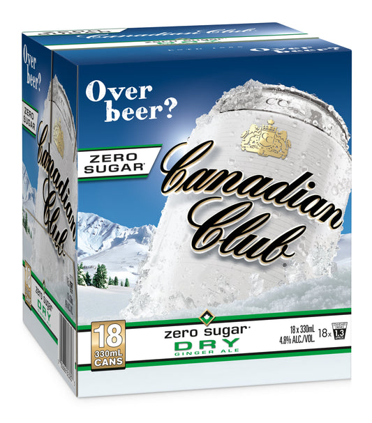 Canadian Club Dry Zero Sugar 18 Pk 4.8% 330ml Can