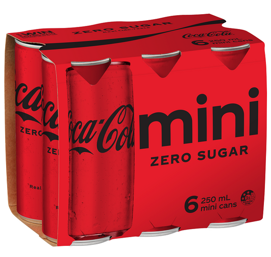 Coke Zero 6 Pack 250ml Cans