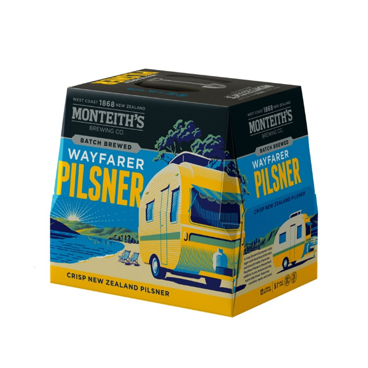 Monteith's Batch Brewed Wayfarer Pilsner Bottles 12x330ml