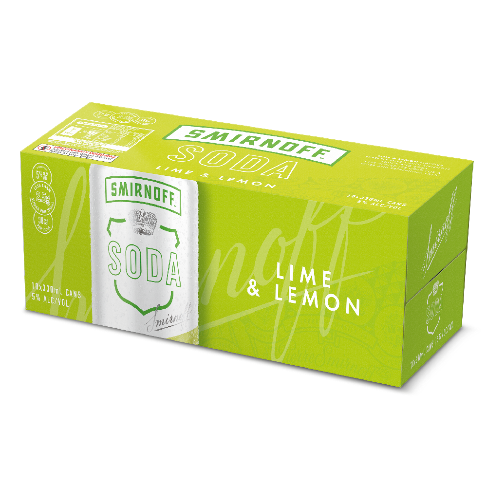 Smirnoff Soda Lemon & Lime 10 pack