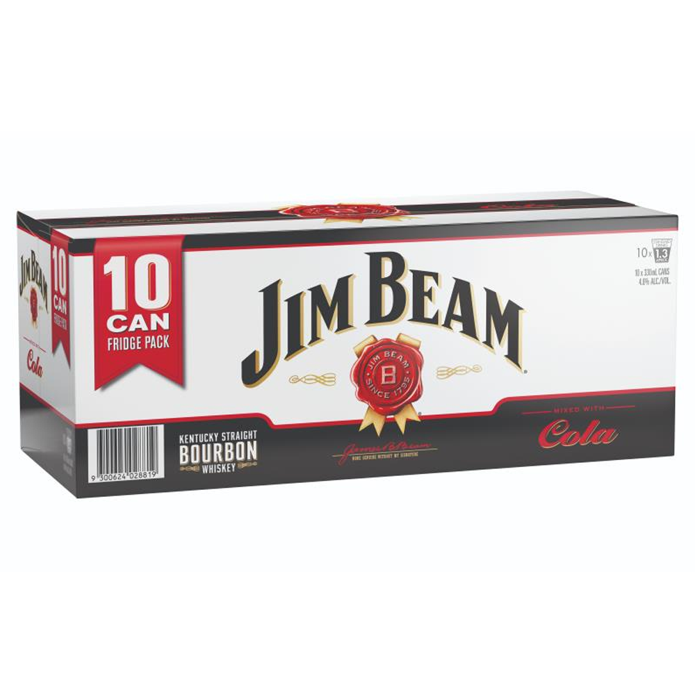 Jim Beam & Cola 4.8% Cans 10x330ml